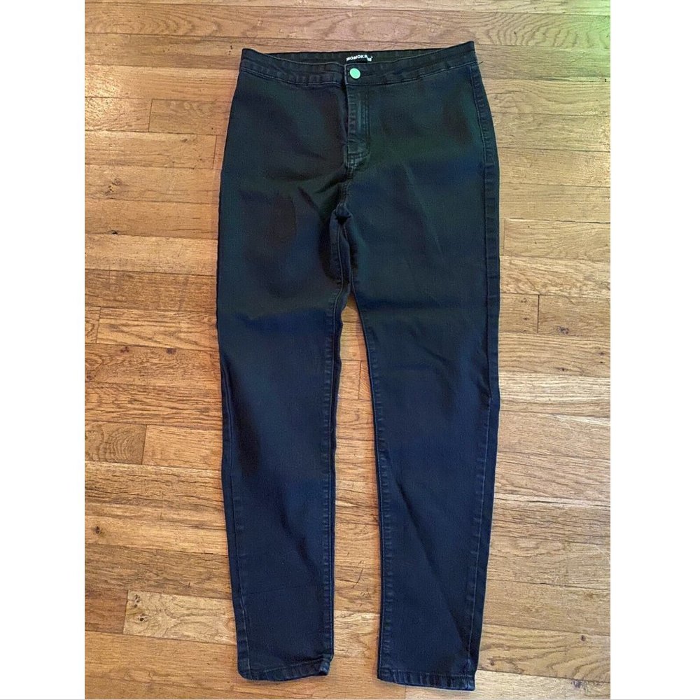 Momokrom Women Black Jeans jeggings pants Size 10 Skinny Stretch